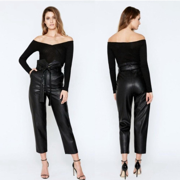 Bardot Pants - NWT Bardot Debbie Vegan Leather Pants REVOLVE Black 4 XSmall